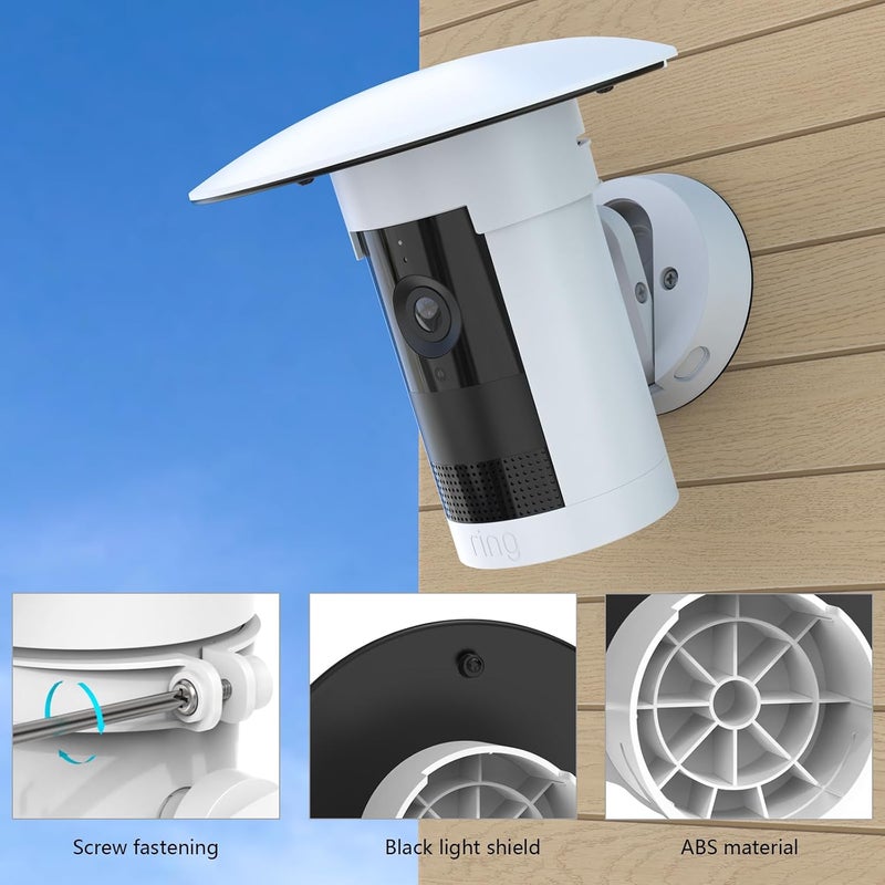 HOLACA Sun Rain Shade Camera Cover for R-ing Outdoor Camera Plus, Camera Shield Protective Case for Resistant UV, Easy to Install (White) - Image 4